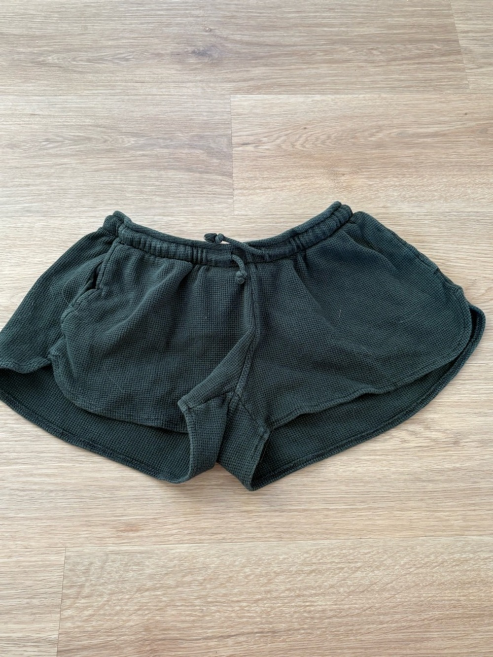 Brandy Melville Dark Green Waffle Knit Athletic Shorts